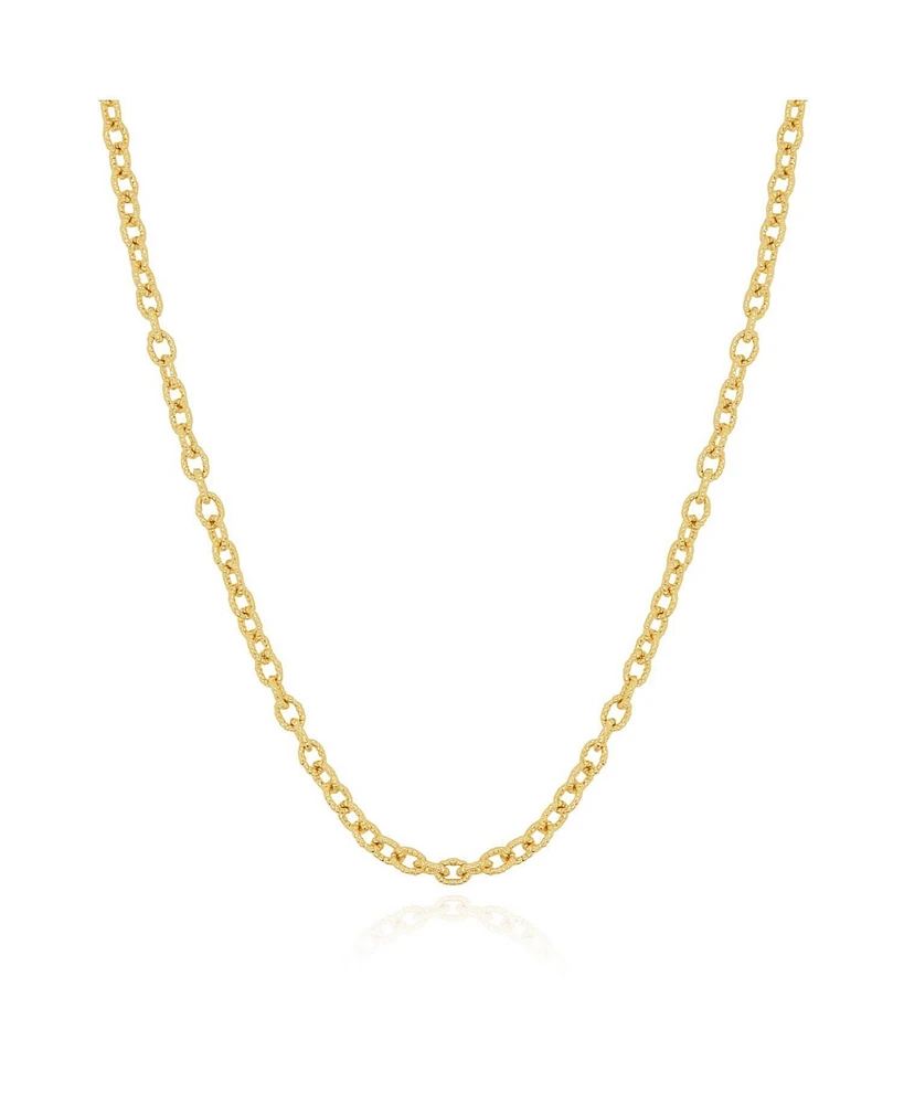 The Lovery Textured Link Chain Necklace 14K Gold