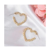 Sohi Women's Gold Heart Hoop Earrings