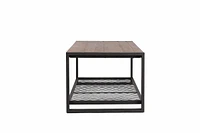 Console Coffee Table With A Natural Reclaimed Wood Finish, For Living Room
