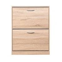 Streamdale Furniture White Shoe Storage Cabinet with Flip Doors