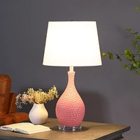 Streamdale Furniture 28" Pink Telli Pebble Mid-Century Resin Table Lamp