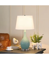 Streamdale Furniture 28" Teal Telli Pebble Mid-Century Resin Table Lamp