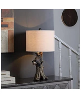 Streamdale Furniture 24.75" In Black Bear On A Tree Polyresin Table Lamp