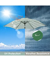 9 Ft Patio Umbrella Replacement Canopy Market Table Top Sunshade Cover Garden
