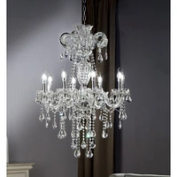 Streamdale Furniture 37" In Eilish Silver Crystal 8-led Light Chandelier