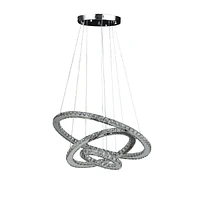 Streamdale Furniture Adjustable Height Crystal Chandelier with Led Dimmer