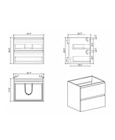 White Bathroom Vanity with Large Storage, Wall Mounted
