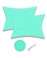 Yescom 2 Pack 19x13 Ft 97% Uv Block Rectangle Hdpe Sun Shade Sail Canopy Cover Net Park