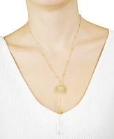Macy's Aqua or Aurora Borealis Quartz Sun Y-Necklace
