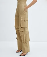 Mango Women's Strapless Cargo Jumpsuit