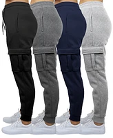 Carol Vee Women's Heavyweight Loose Fit Fleece-Lined Cargo Jogger Pants-4PK