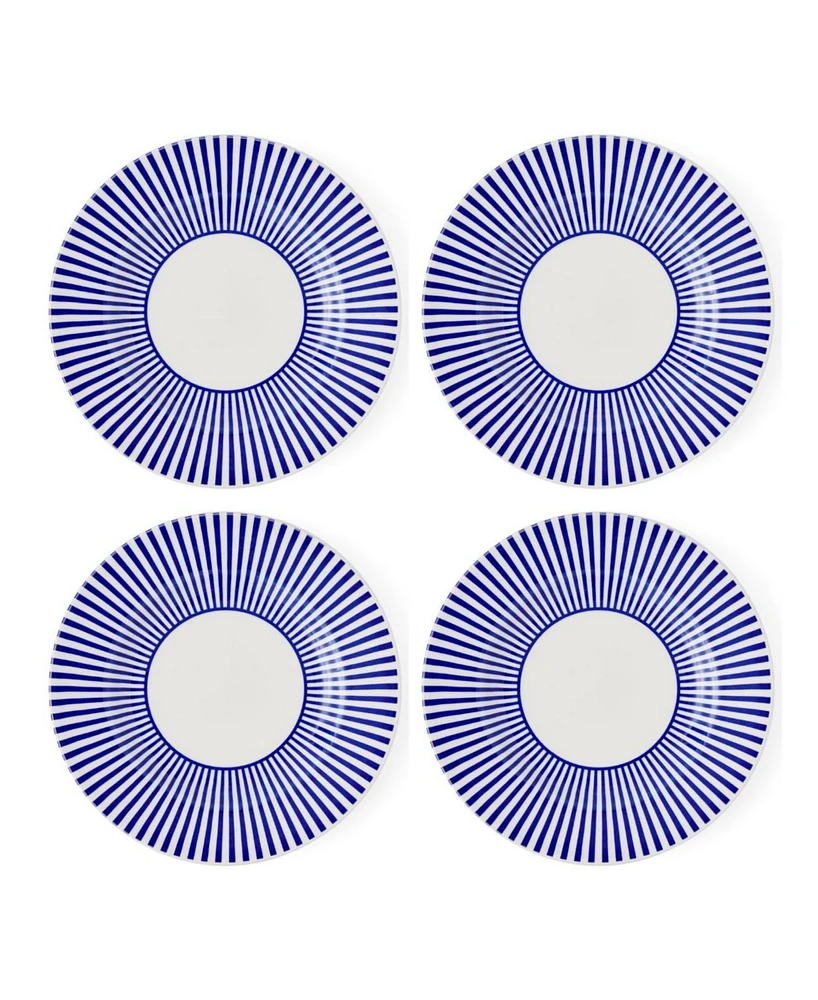 Spode Blue Italian Steccato Salad Plates, Set of 4