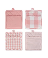 Design Imports Gingham Check Kitchen Collection, Pink, Potholder Set