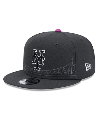 New Era Big Boys and Girls Graphite New York Mets 2024 City Connect 9FIFTY Snapback Hat