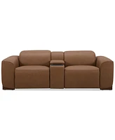 Lovro 3-Pc. Leather Sofa with 2 Power Motion Chairs & 1 Console, Created for Macy's