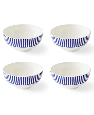 Spode Blue Italian Steccato Rimless Bowls, Set of 4