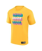 Fanatics Men's Yellow Formula 1 Miami Grand Prix Stacked Wordmark T-Shirt
