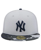 New Era Men's Gray York Yankees Active Team Camo 59FIFTY Fitted Hat