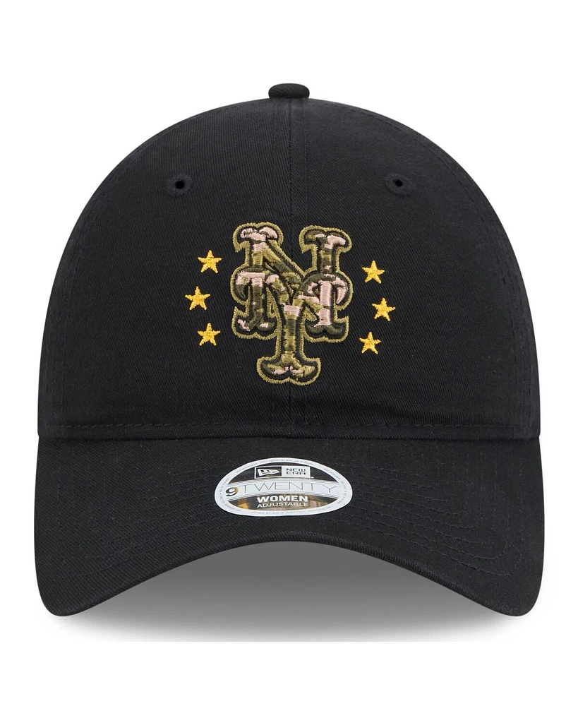 New Era Women's Black New York Mets 2024 Armed Forces Day 9TWENTY Adjustable Hat