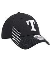 New Era Men's Black Texas Rangers Active Dash Mark 39THIRTY Flex Hat