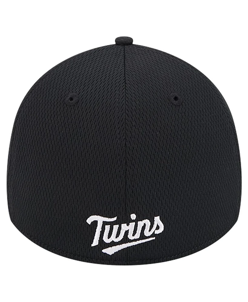 New Era Men's Black Minnesota Twins Active Dash Mark 39THIRTY Flex Hat