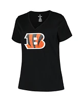 Fanatics Women's Black Cincinnati Bengals Plus Mother's Day 1 Mom V-Neck T-Shirt