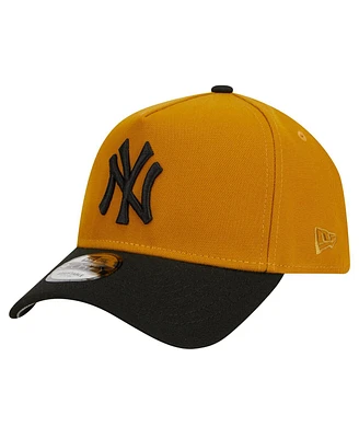 New Era Men's Gold/Black New York Yankees Rustic A-Frame 9FORTY Adjustable Hat