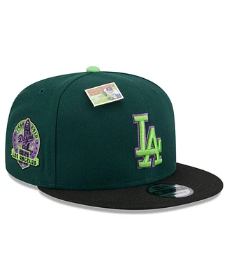 New Era Men's Green/Black Los Angeles Dodgers Sour Apple Big League Chew Flavor Pack 9FIFTY Snapback Hat