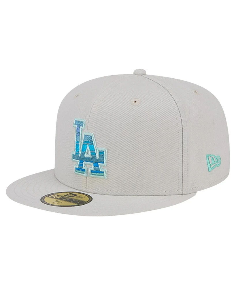 New Era Men's Khaki Los Angeles Dodgers Stone Mist 59FIFTY Fitted Hat