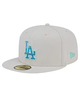 New Era Men's Khaki Los Angeles Dodgers Stone Mist 59FIFTY Fitted Hat