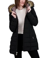 Laundry By Shelli Segal Women's Faux-Fur-Trim Hooded Puffer Coat