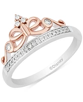 Diamond Snow White Tiara Ring (1/10 ct. t.w.) in Sterling Silver & Rose Gold-Plate