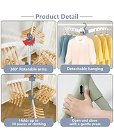 Sugift 2-1 Portable Vertical 2-Tier Clothes Drying Rack