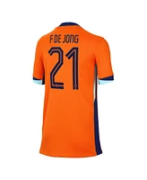 Nike Youth Frenkie de Jong Orange Netherlands National Team 2024 Home Replica Jersey