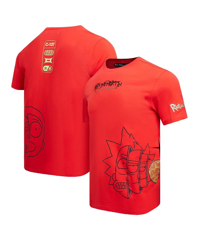Freeze Max Men's Red Rick and Morty 90s Rave Rickvival T-Shirt