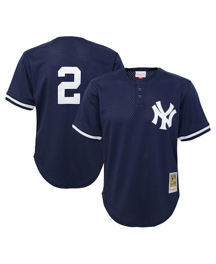 Mitchell Ness Toddler Derek Jeter Navy New York Yankees Cooperstown Collection Mesh Batting Practice Jersey