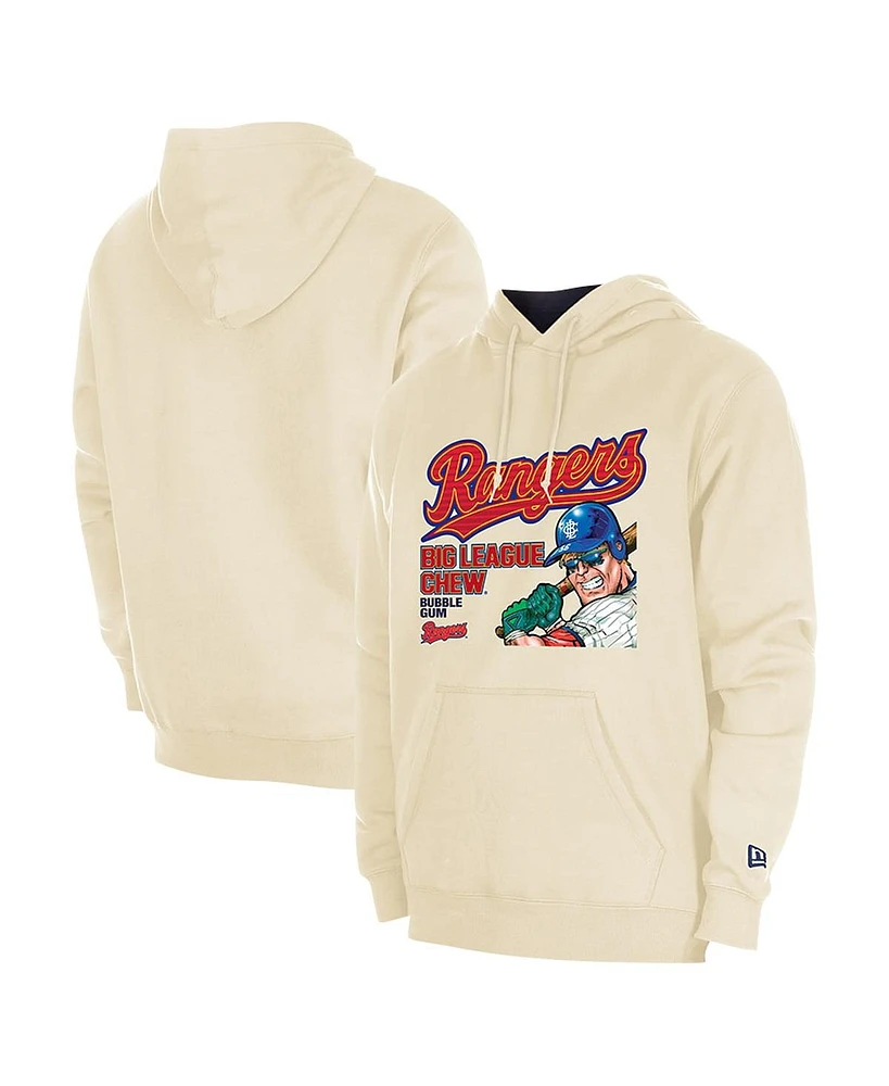 New Era Men's Cream Texas Rangers Big League Chew Pullover Hoodie