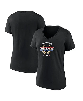 Fanatics Women's Max Verstappen Black 2023 F1 World Drivers' Champion Flag V-Neck T-Shirt