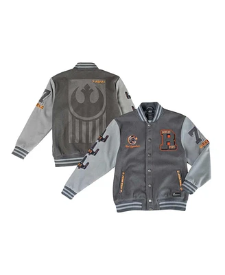 Loungefly Men's and Women's Gray Star Wars Rebel Alliance Varsity Full-Snap Jacket