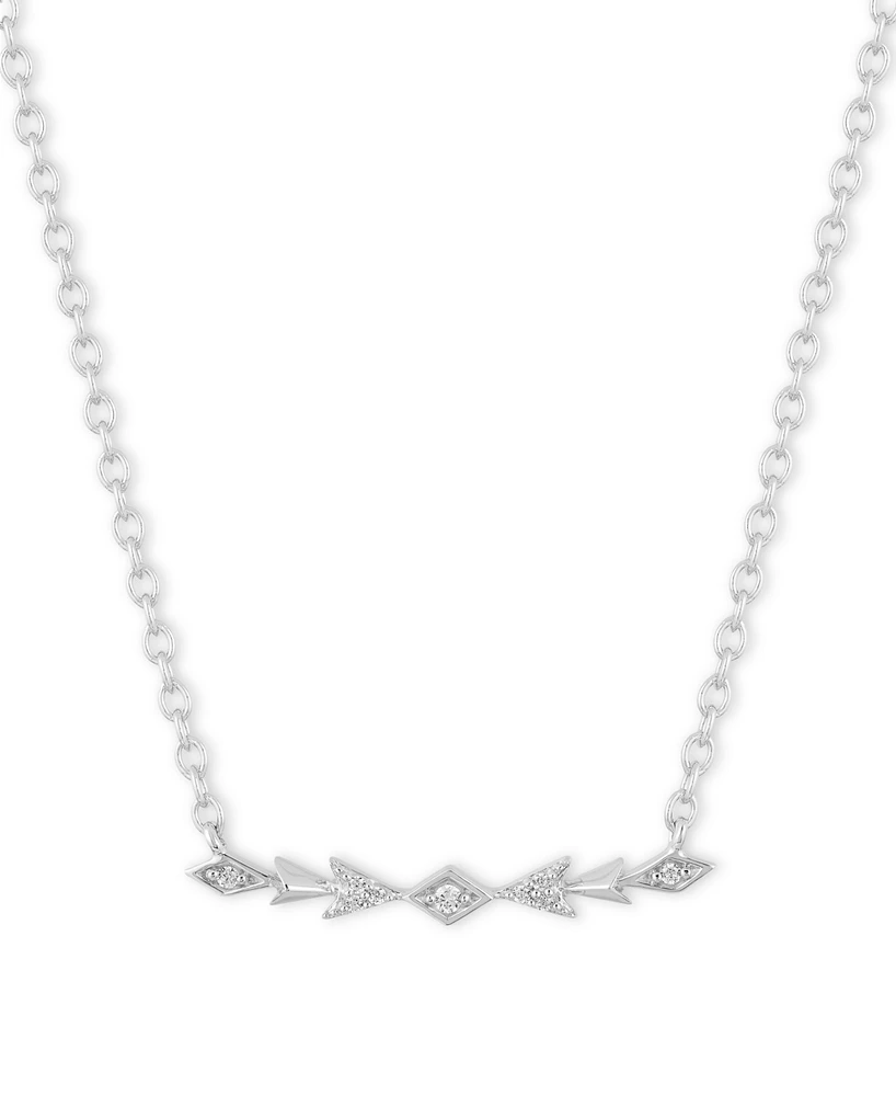 Diamond Elsa Frozen Fractal Bar Pendant Necklace (1/20 ct. t.w.) in Sterling Silver, 16" + 2" extender