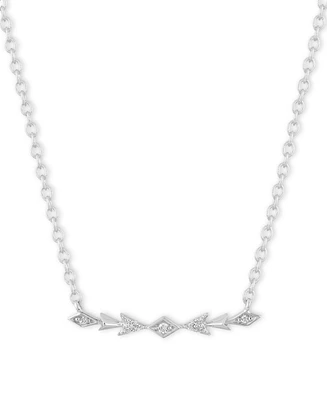 Diamond Elsa Frozen Fractal Bar Pendant Necklace (1/20 ct. t.w.) in Sterling Silver, 16" + 2" extender