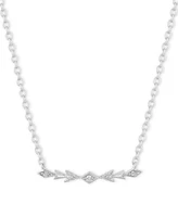 Diamond Elsa Frozen Fractal Bar Pendant Necklace (1/20 ct. t.w.) in Sterling Silver, 16" + 2" extender