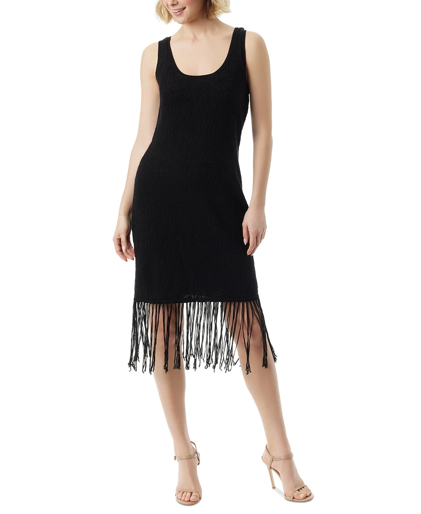 Jessica Simpson Women's Sage Mesh Fringe Dress