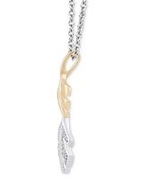 Diamond Moana Leaf Pendant Necklace (1/6 ct. t.w.) in Sterling Silver & 10k Gold