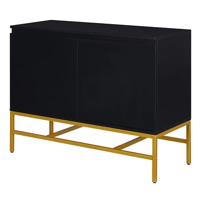 Simplie Fun Minimalist Luxury Cabinet Two Door Sideboard With Gold Metal Legs For Living Room, Dining Room