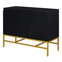 Streamdale Furniture Minimalist Luxury Cabinet Two Door Sideboard With Gold Metal Legs For Living Room, Dining Room