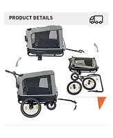 Outdoor Heavy Duty Foldable Utility Pet Stroller Dog Carriers Bicycle Trailer