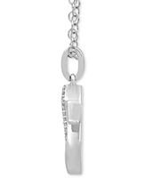 Diamond (1/10 ct. t.w.) & London Blue Topaz Accent Cinderella Slipper Pendant Necklace in Sterling Silver, 16" + 2" extender