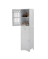 Streamdale Furniture Freestanding White Bathroom Cabinet