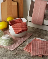 Design Imports Everyday Kitchen Collection Assorted Dishtowel Set, 12x12" Red, 5 Count